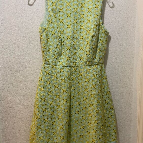 SALONI Jesse Broderie Anglaise Cotton Mini Dress In Green - Picture 6 of 12